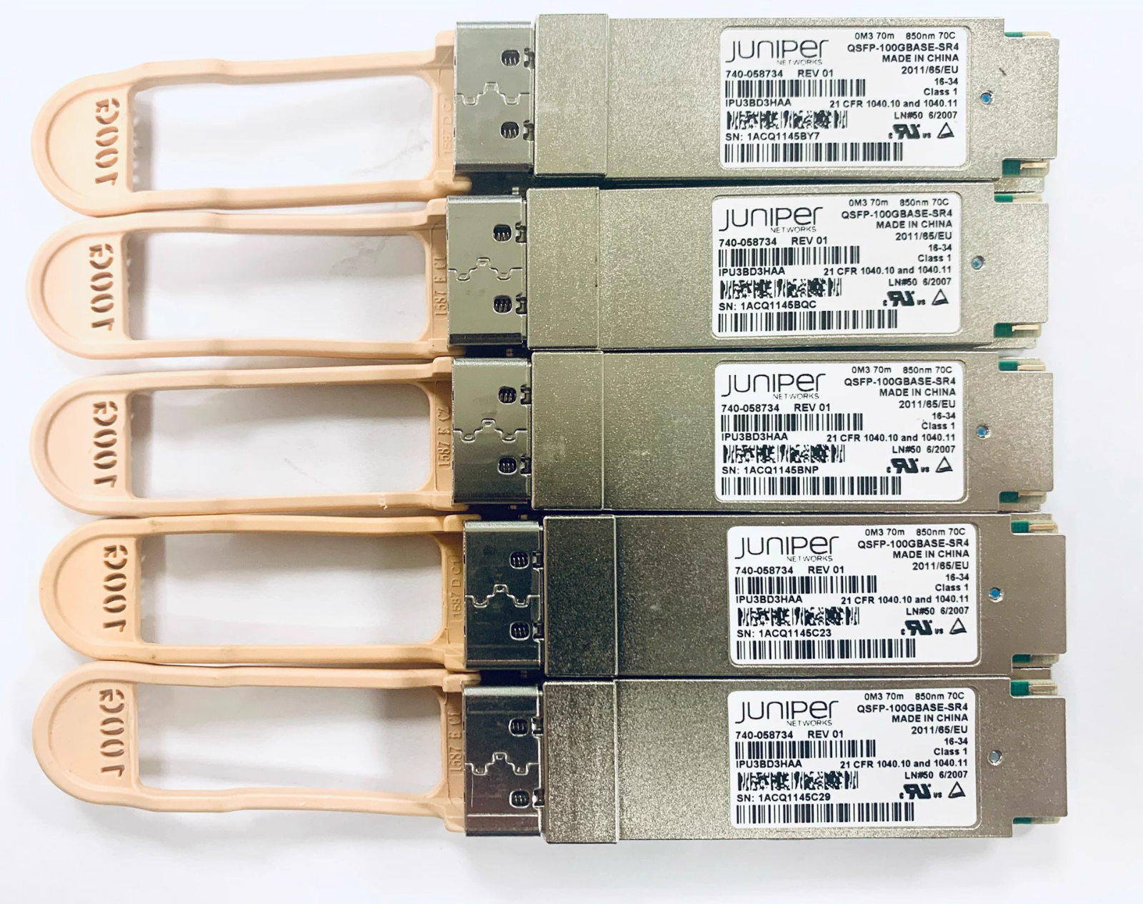 2pcs Juniper QSFP-100GBASE-SR4 QSFP28 850nm 70M OM3 MMF JNP-QSFP-100G-SR4 Module