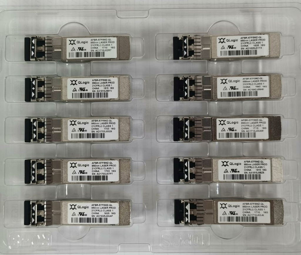 10 unidades Qlogic Avago AFBR-57F5MZ-QL 16Gbps 850NM Transceptor SFP+ de canal de fibra