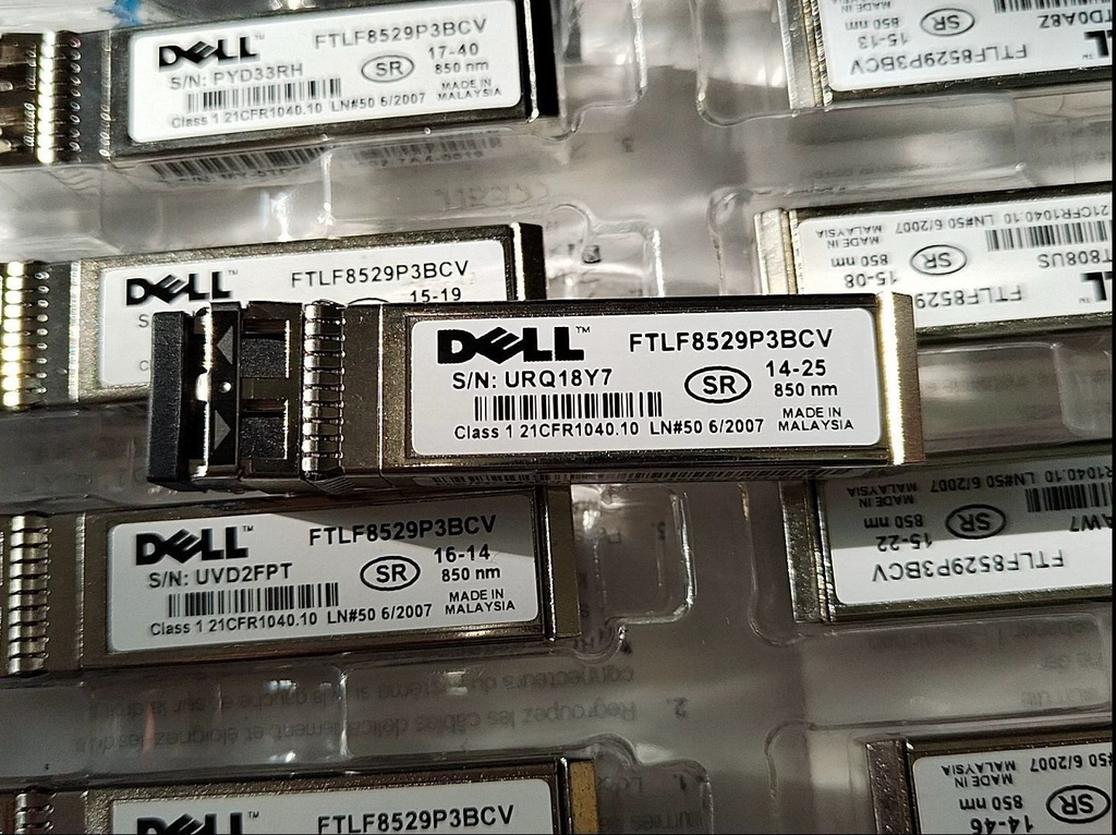1pcs Genuine Dell FTLF8529P3BCV | 16GFC MMF 850nm VCSEL SFP+ Transceiver Module