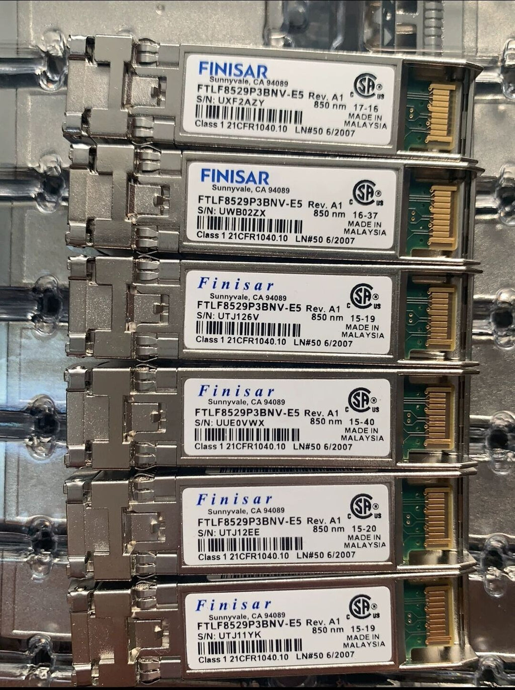 2pcs Finisar FTLF8529P3BNV-E5 16Gb SFP+ 100m SW Fiber Channel 019-078-042 Module