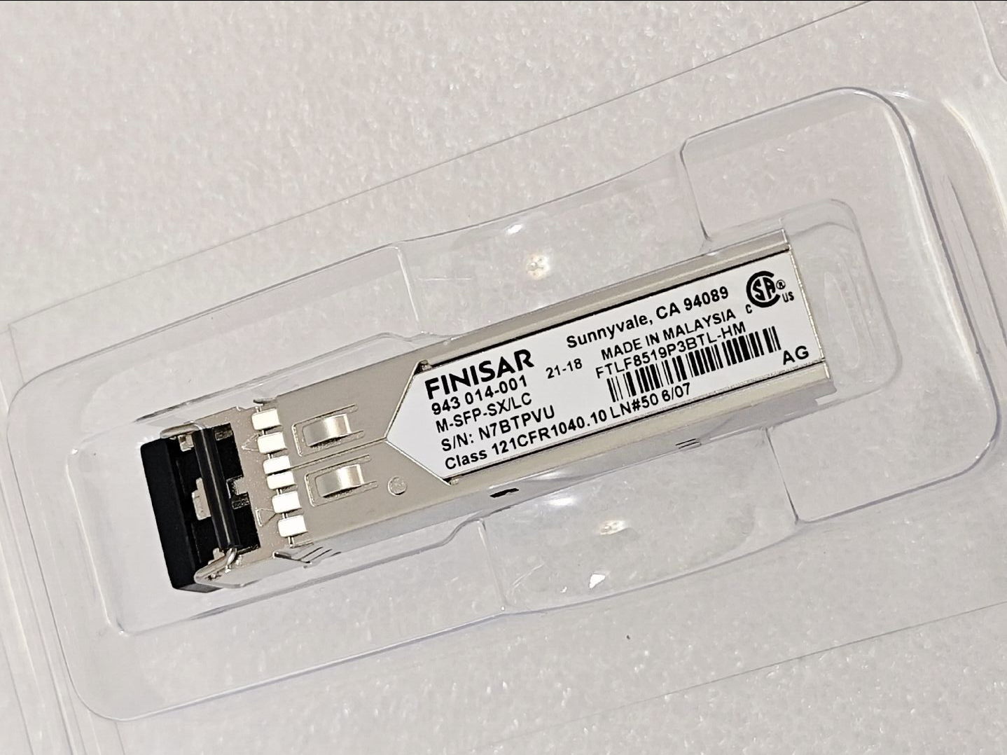 2pcs Finisar FTLF8519P3BTL-HM M-SFP-SX/LC 2.125Gbps 850nm 550m