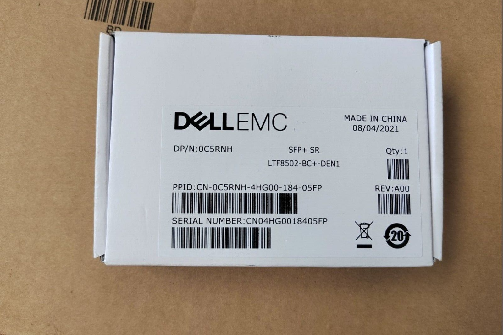 2pcs Genuine DELL 10G C5RNH AFBR-709SMZ-FT2 0C5RNH SFP+ SR 10Gb 400m Transceiver