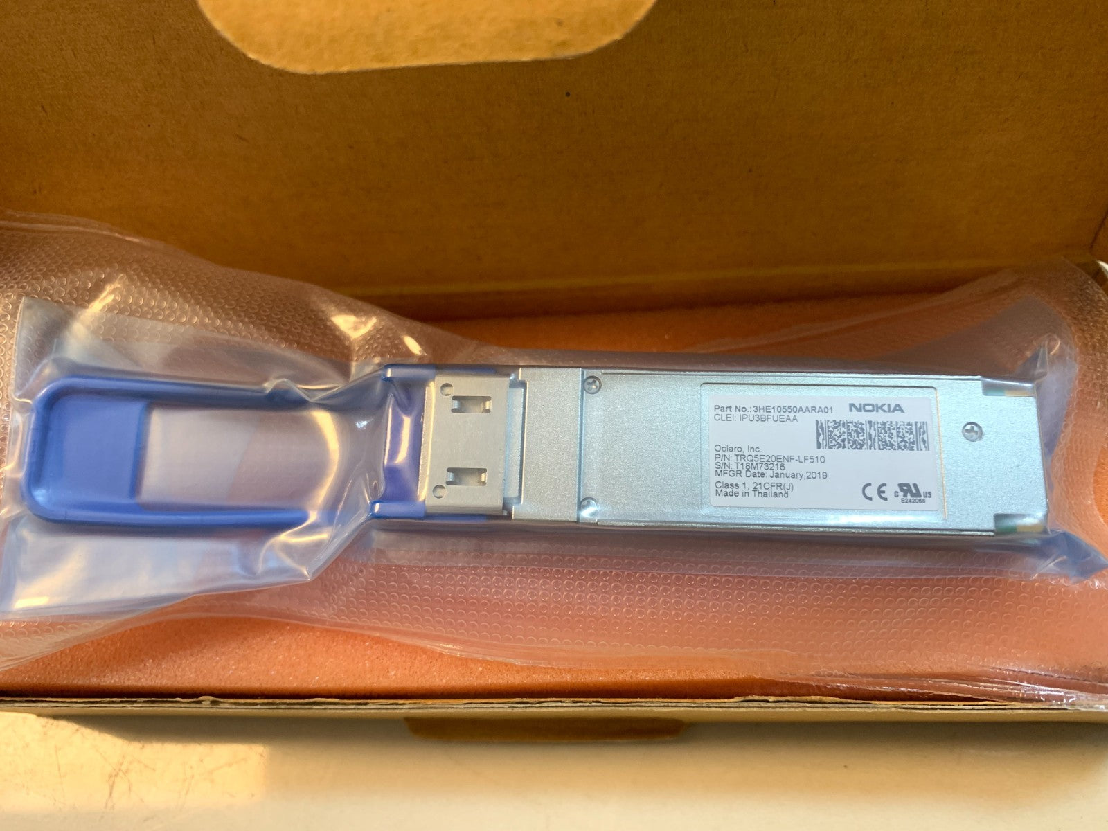 1pcs NOKIA 3HE10550AARA01 QSFP28-100GBASE-LR4 TRQ5E20ENF-LF510 Transceiver