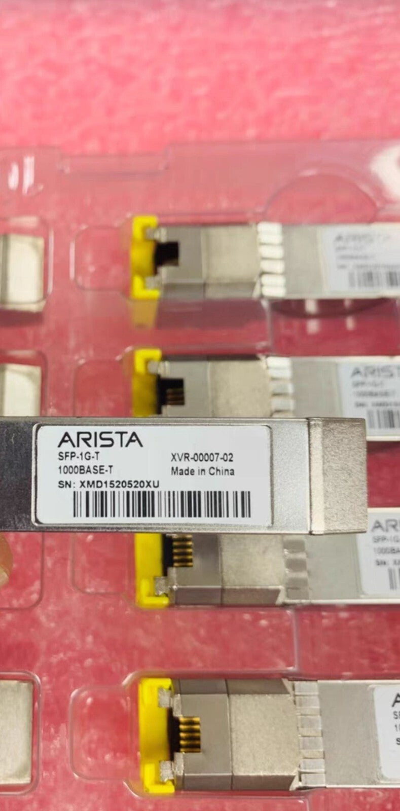 10 unidades Arista SFP-1G-T 1000BASE-T XVR-00007-02 RJ-45 SFP de Cobre 1GbE