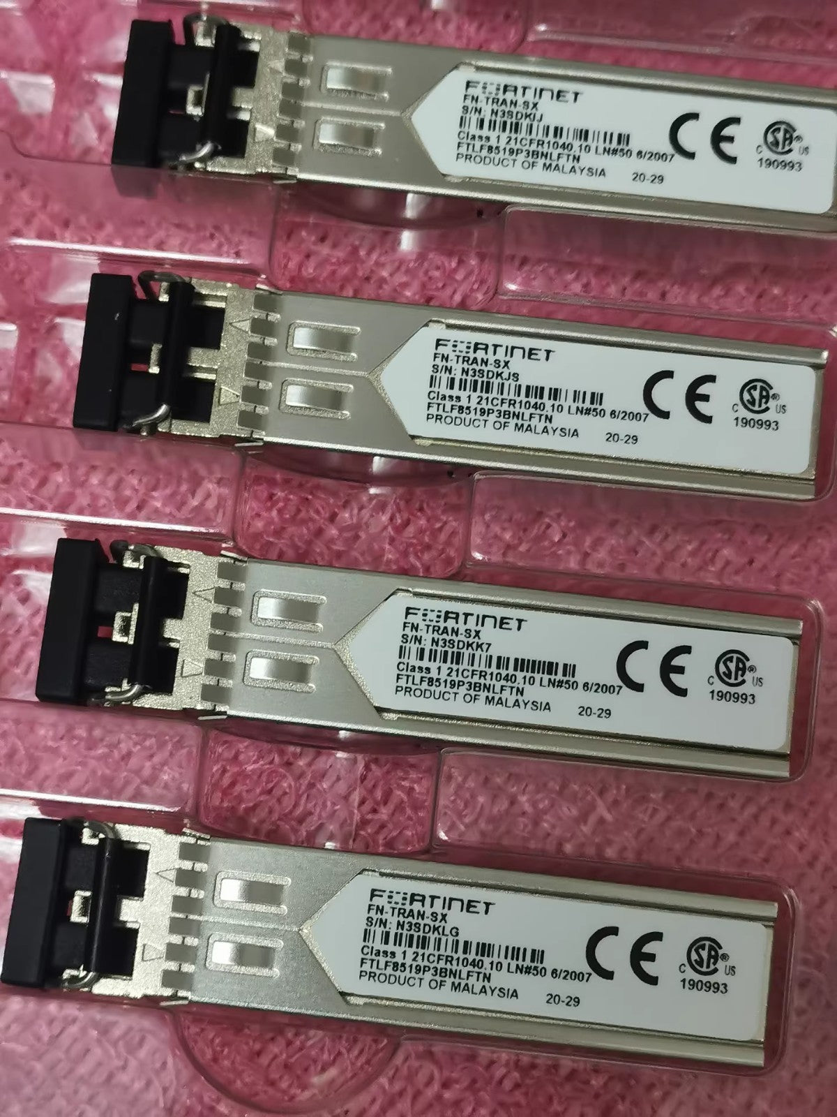 2PCS Fortinet FN-TRAN-SX | FTLF8519P3BNLFTN | 1000Base-SX SFP Transceivers