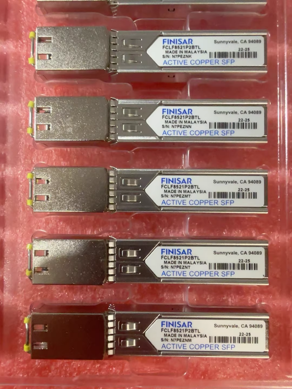 4PCS Finisar FCLF8521P2BTL SFP-1G-T 1000BASE-T SFP Copper RJ-45 Transceiver