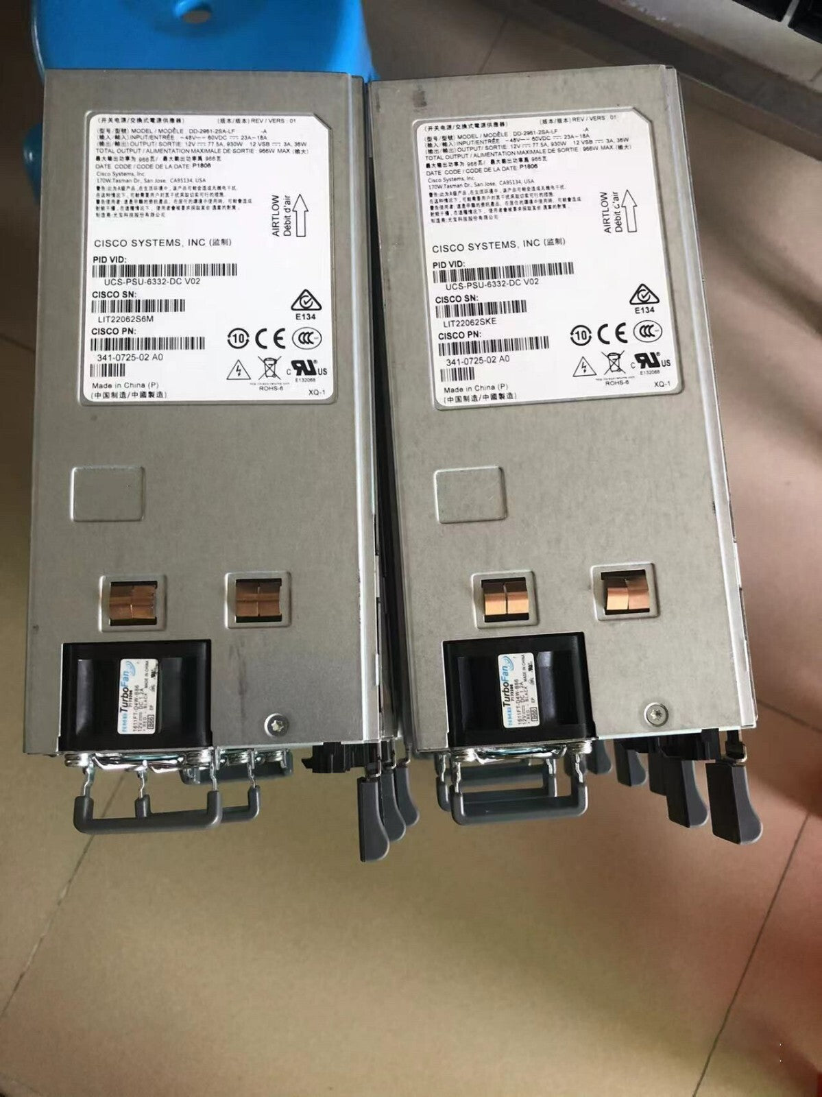 1 unidad CISCO UCS-PSU-6332-DC 341-0725-02 Fuente de alimentación de 930 W CC para Nexus 9000
