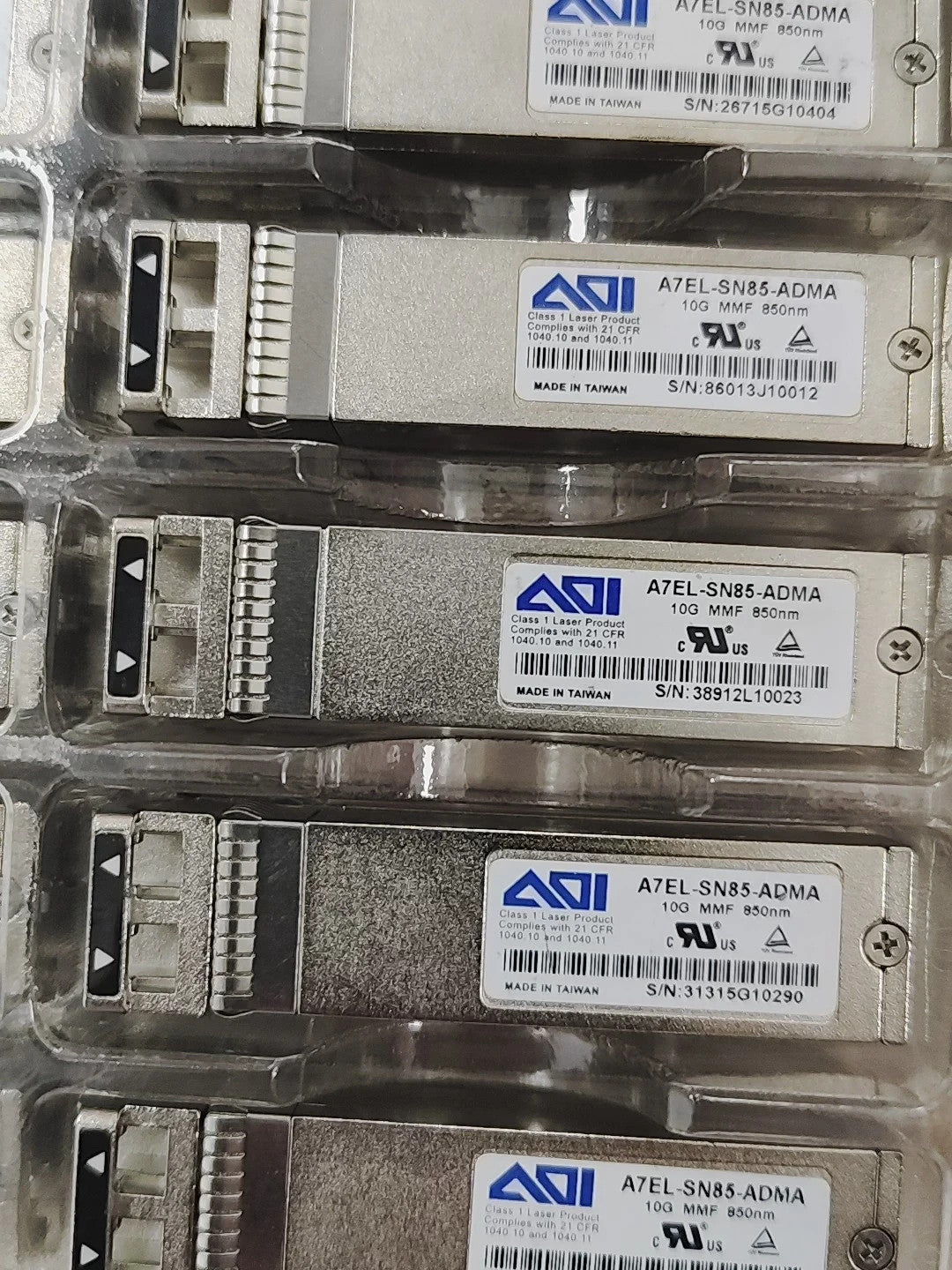 Lot of 100 AOI 10GB SFP+ A7EL-SN85-ADMA 300M 850NM SR Dual LC Transceiver