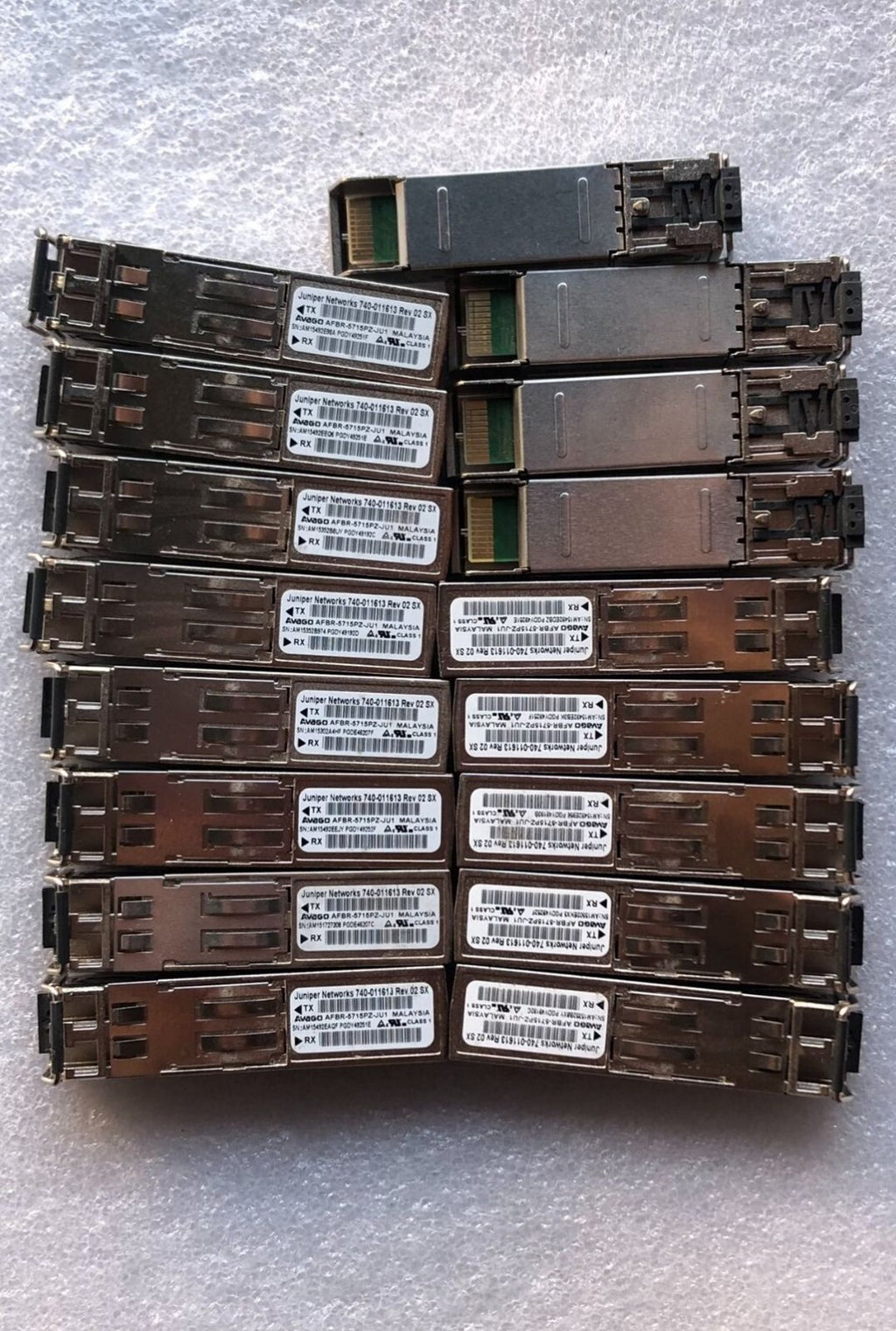 Lot of 10 Juniper EX-SFP-1GE-SX-ET 740-011613 1000BASE-SX 850nm 550m over MMF