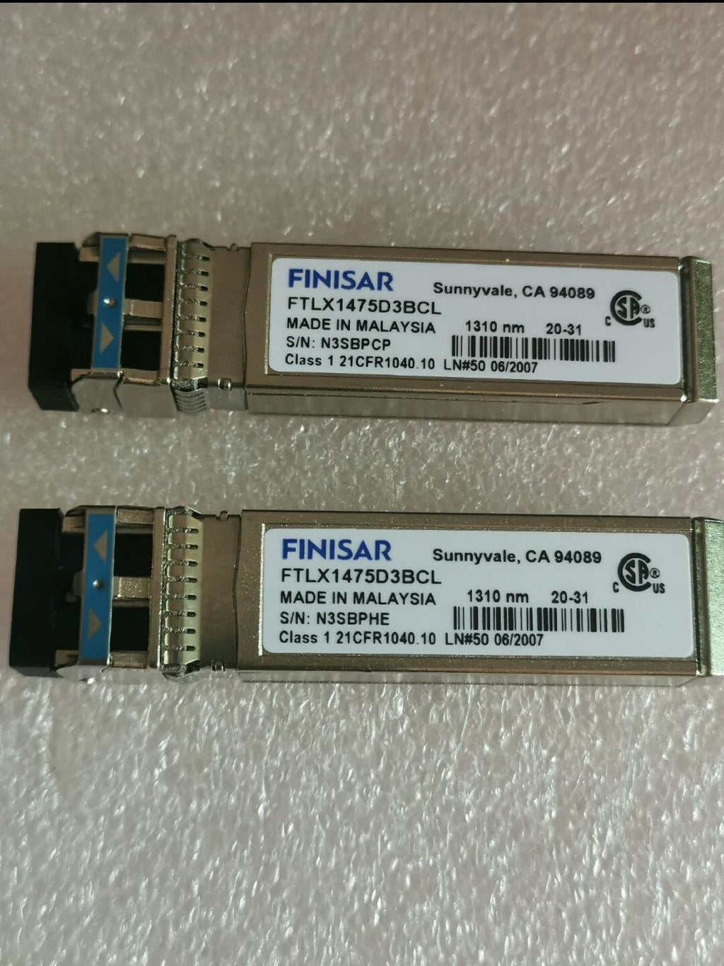 Finisar 10Gb 1310nm 10km Single Mode Datacom SFP+ 10Gbase-LW/LR FTLX1475D3BCL