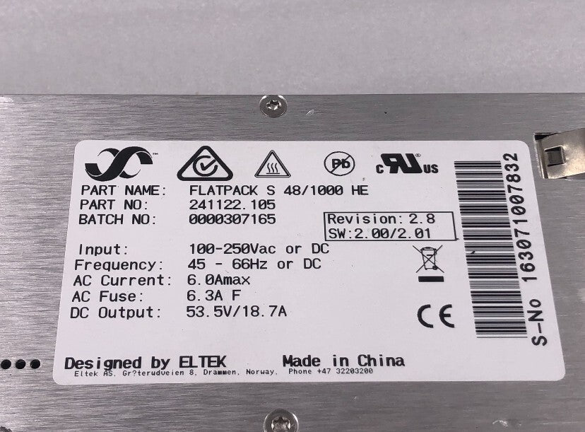 1pcs módulo rectificador de potencia de comunicación Eltek Flatpack S 48/1000HE 241122.105