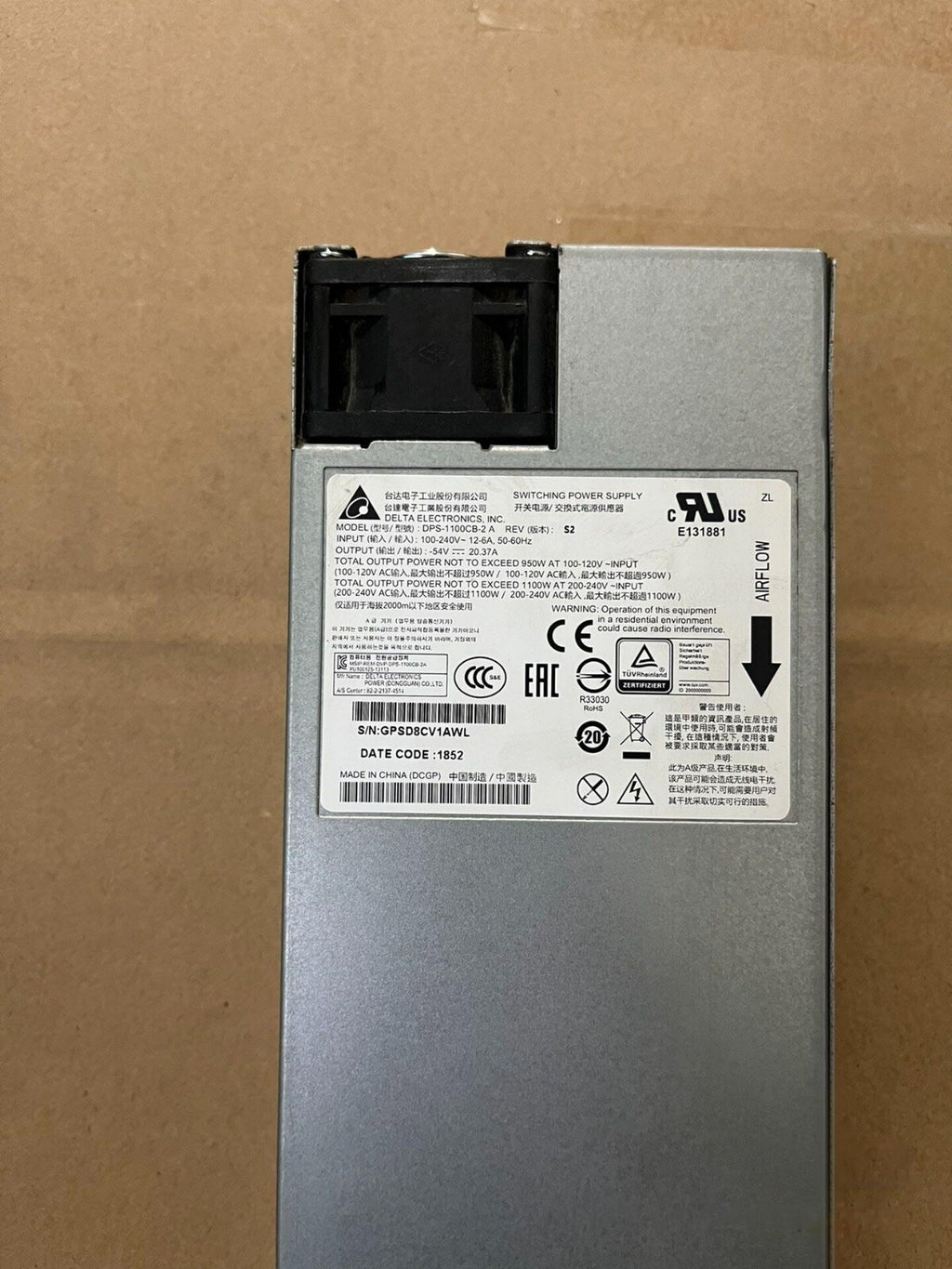 Fuente de alimentación conmutada Dell DPS-1100CB-2 A para Dell 3048P 1100W