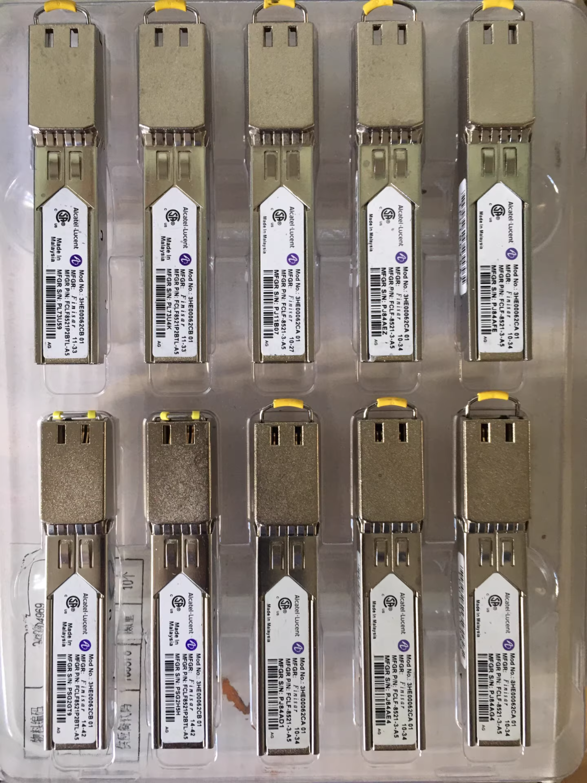 10pcs Alcatel-Lucent 3HE00062CB FCLF8521P2BTL-A5 SFP-TX Copper 100m RJ-45 Module
