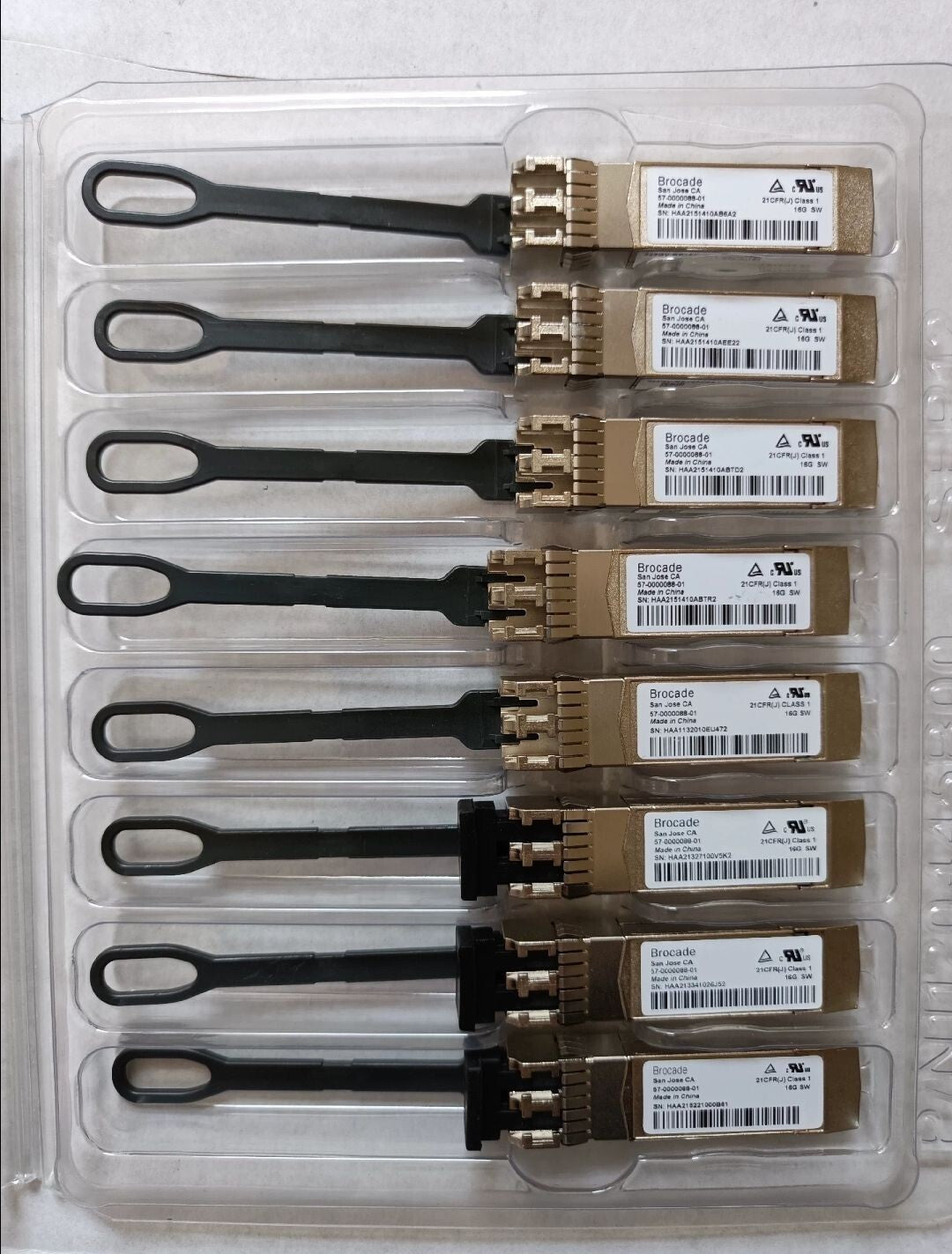 Lot of 8 Brocade 16G SFP+ 57-0000088-01 XBR-000192 850NM Optical Transceiver