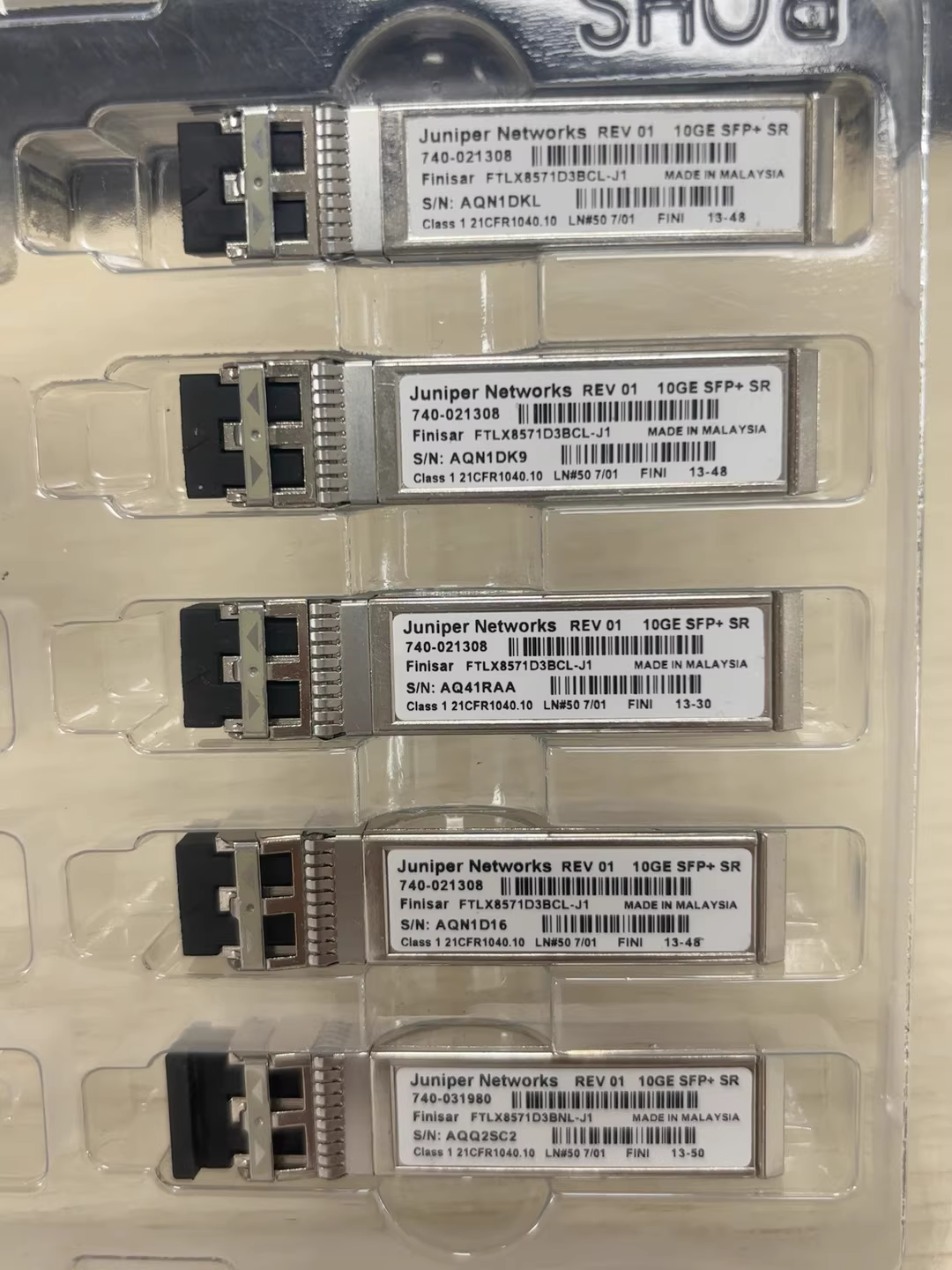 Lot of 2 Juniper SRX-SFP-10GE-SR 10GE 740-021308 SFP-10GE-SR 850nm 300m over MMF