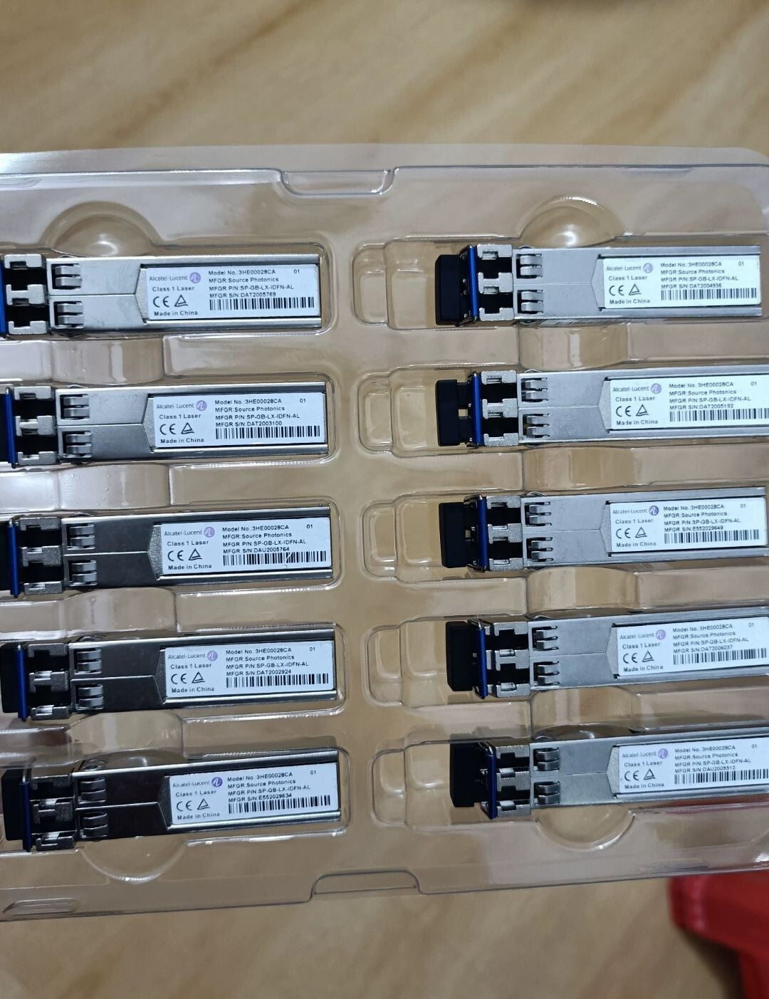 10pcs Alcatel-Lucent Source 3HE00028CA 1.25g 1310nm SP-GB-LX-IDFM-AL Transceiver