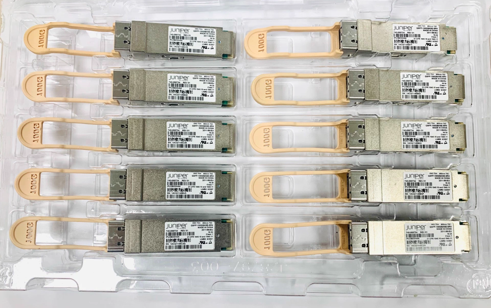 2pcs Juniper QSFP-100GBASE-SR4 QSFP28 850nm 70M OM3 MMF JNP-QSFP-100G-SR4 Module