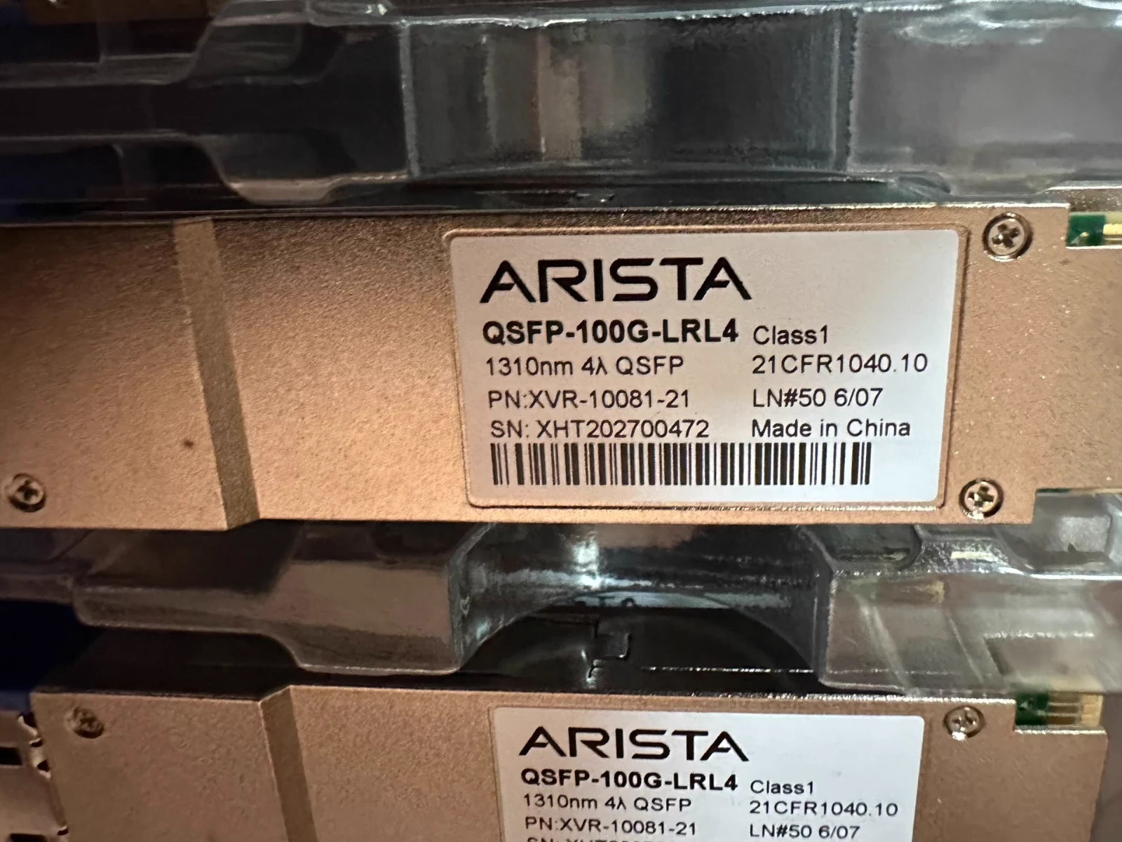 ARISTA QSFP-100G-LRL4 XVR-10081-21 100GB BASE-LRL4 SMF QSFP28 Transceiver 1PCS
