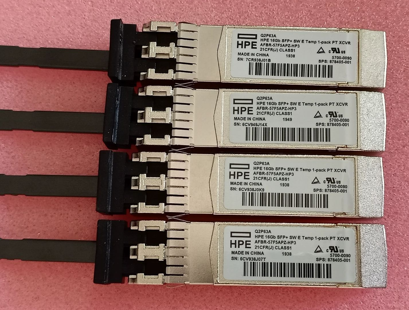 1pcs HPE Q2P63A 16Gb SFP+ SW E-Temp 1-Pack Pull Tab XCVR 878405-001 Transceiver