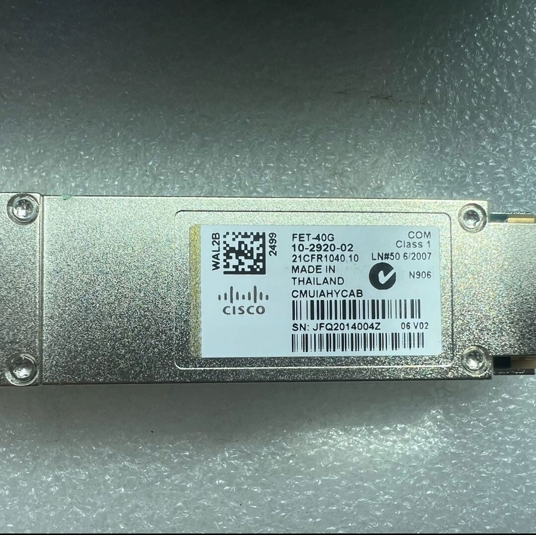 Lot of 2 Cisco FET-40G 10-2920-02 QSFP 40G Fabric Extender Transceiver Module