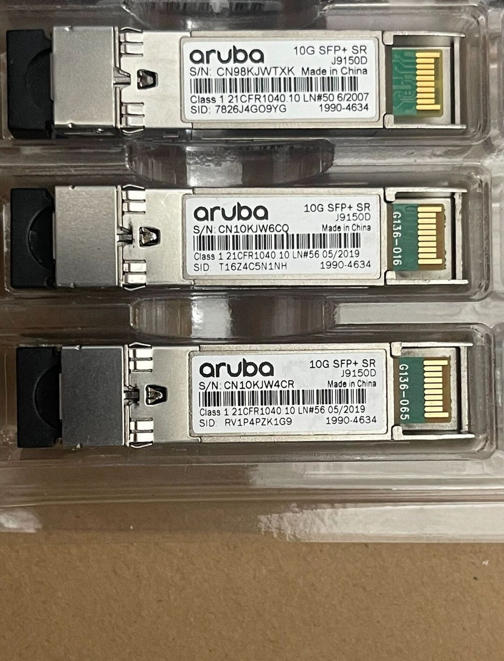 1pcs HPE / Aruba J9150D 10G SFP+ LC SR 300m OM3 MMF Transceiver Module