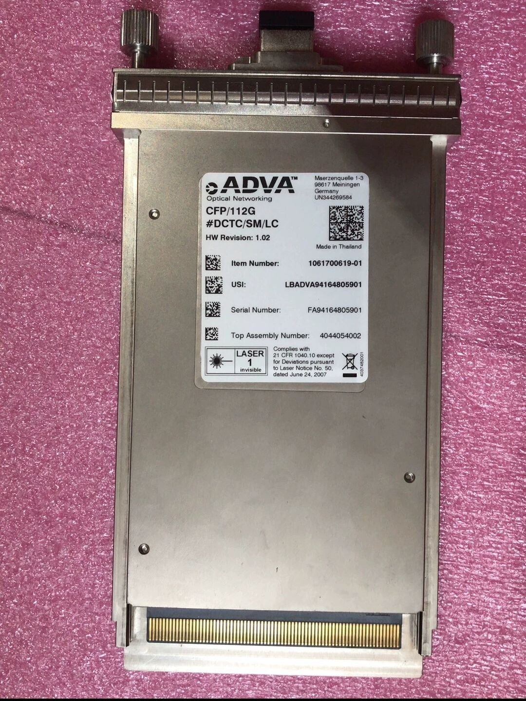 1pcs ADVA CFP/112G #DCTC/SM/LC 1061700619-01 Optical Transceiver Module