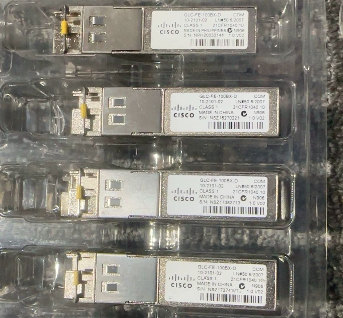 1pcs Genuine Cisco GLC-FE-100BX-D SFP module 100-MB ports 100BASE-BX10-D SFP