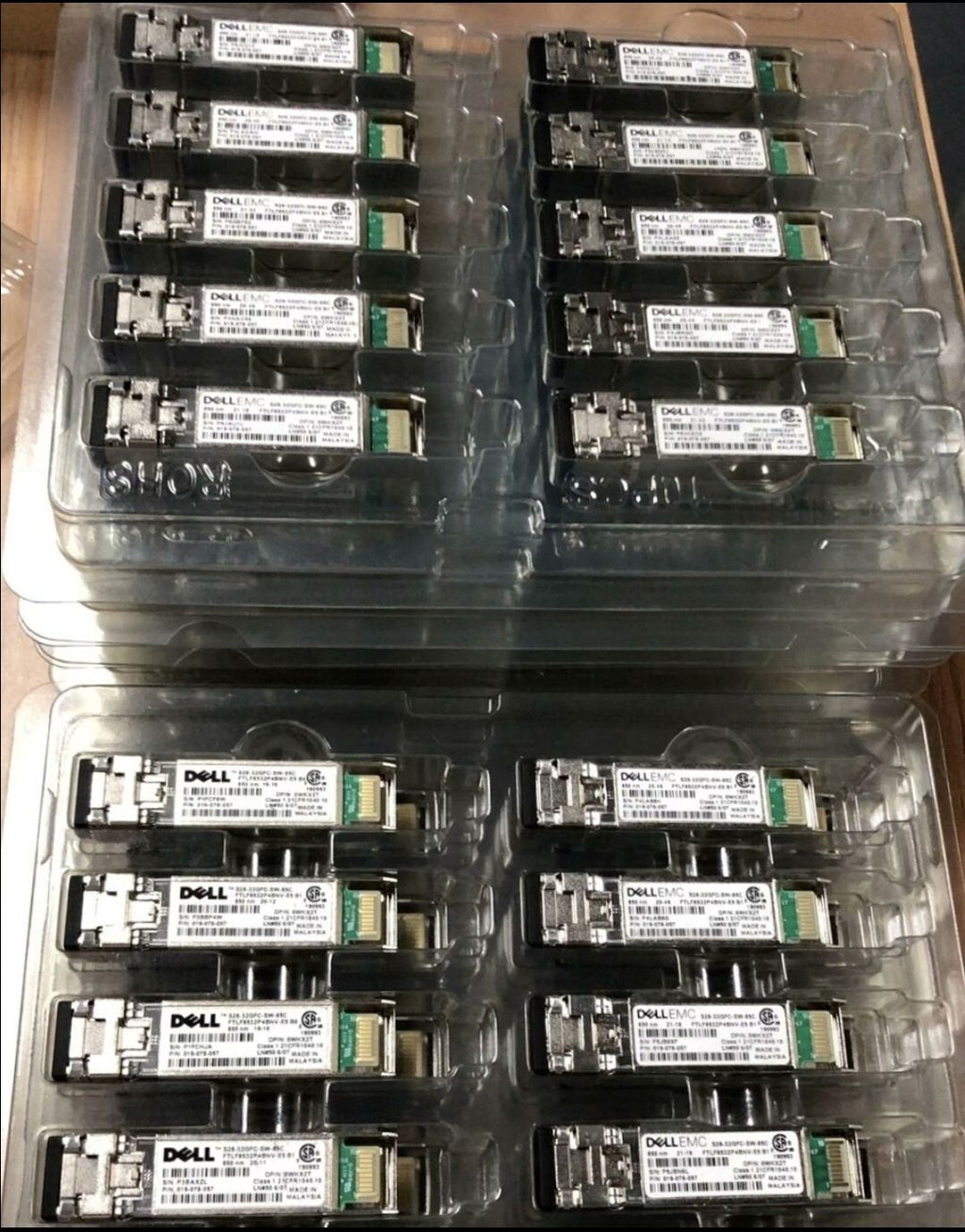 2 unidades Dell EMC S28-32GFC-SW-85C 850nm 100m 32G FC SFP+ Transceptor Óptico WKX2T