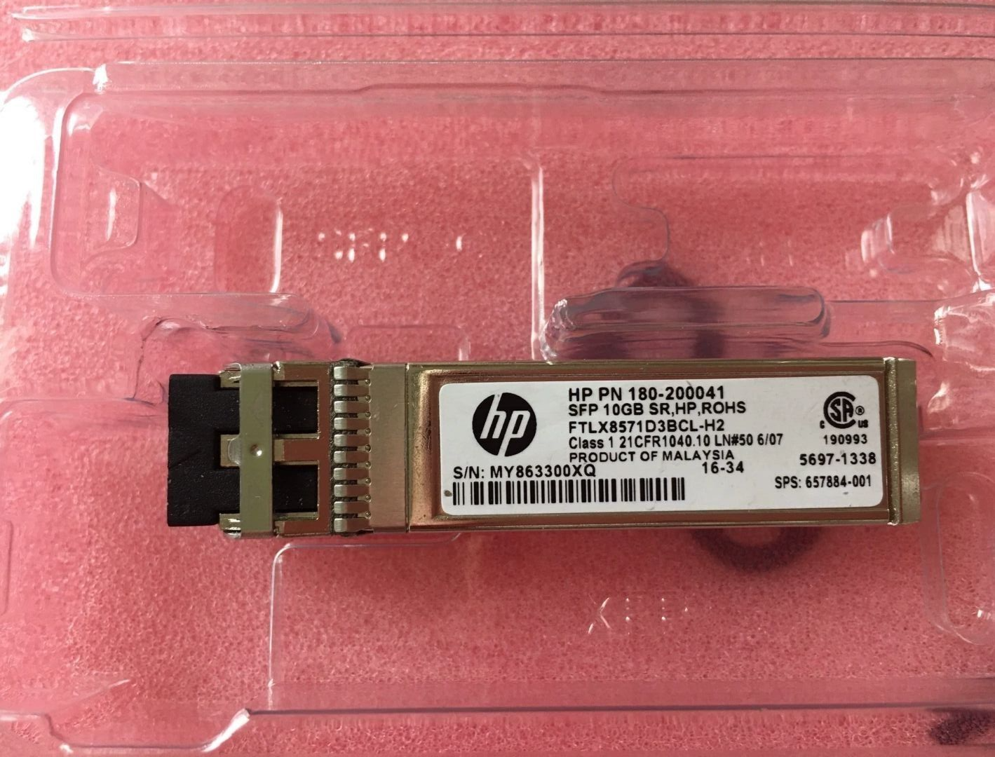 4pcs HPE HP 180-200041 FTLX8571D3BCL-H2 SFP 10GB SR, HP, ROHS Transceiver Module