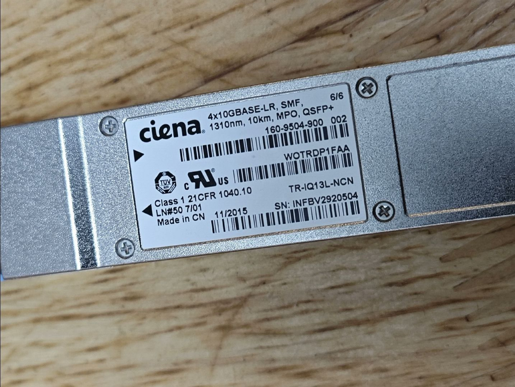 1 unidad Ceina 160-9504-900 4x10GBASE-LR 40G SMF 1310nm 10km MPO QSFP+ Transceptor