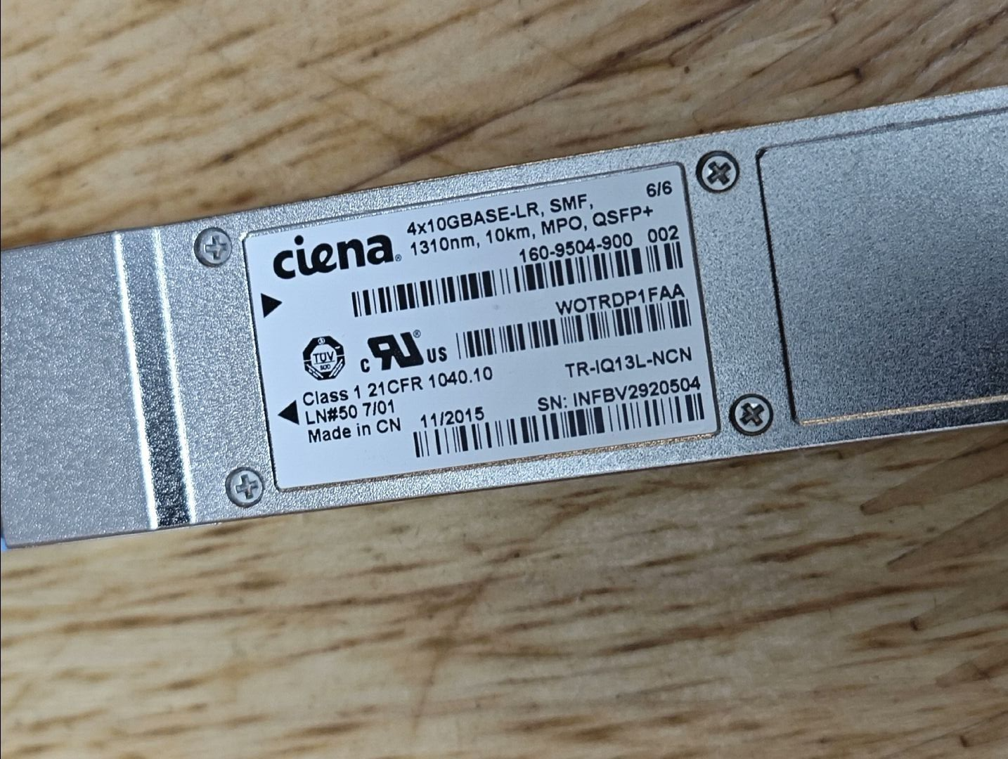 1 unidad Ceina 160-9504-900 4x10GBASE-LR 40G SMF 1310nm 10km MPO QSFP+ Transceptor