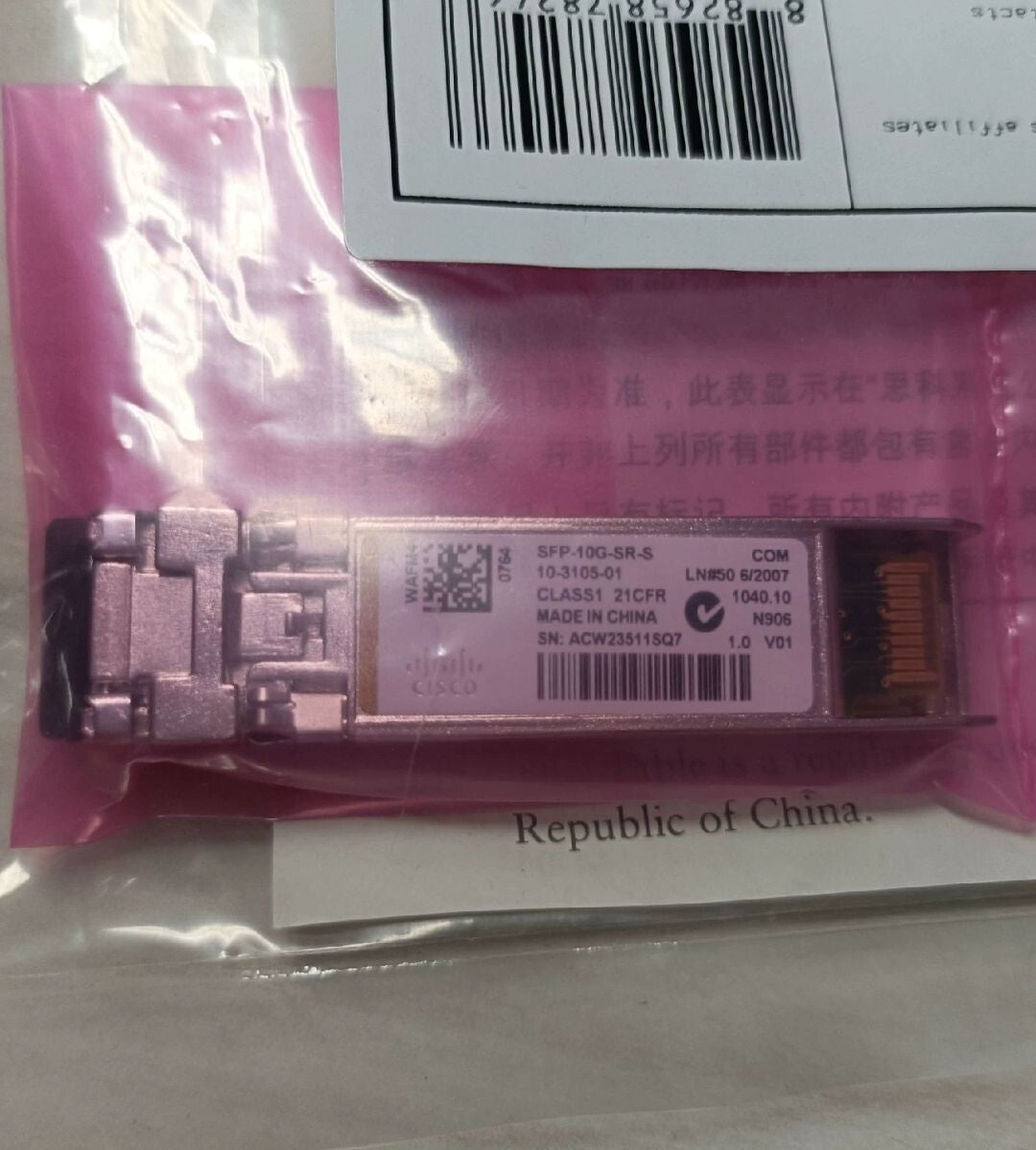 1pcs Cisco SFP-10G-SR-S 10GBASE SFP+ Original 10GBASE-SR 850nm MMF Transceiver