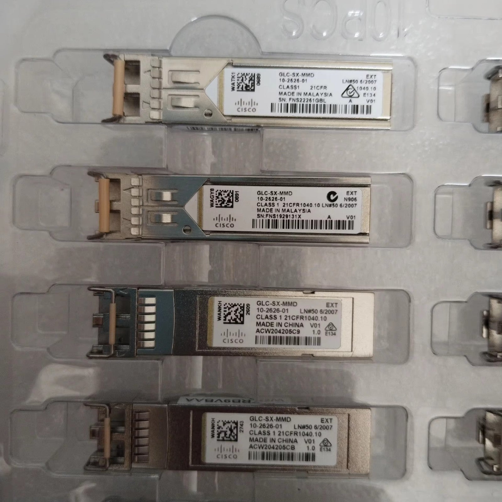 10 unidades Transceptor 1000BASE SFP MMF 850nm Cisco original 10-2626-01 GLC-SX-MMD