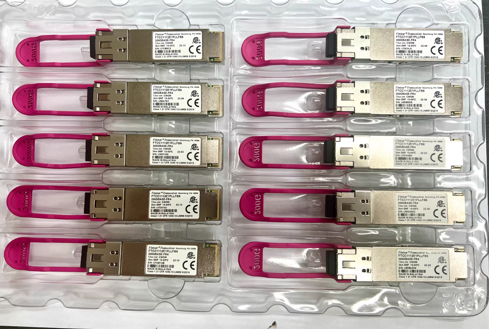 5pcs FINISAR FTCC1112E1PLLFB6 200GBASE-FR4 CWDM 3km SMF 200G Transceiver Module
