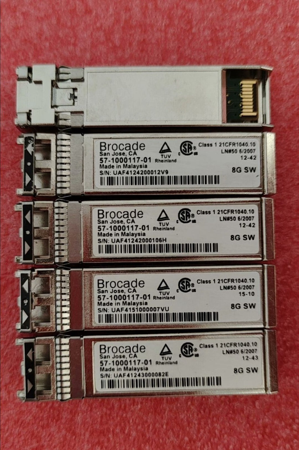 10pcs Brocade 57-1000117-01 8GB FC 850nm SW SFP+ Fiber Optic Transceiver