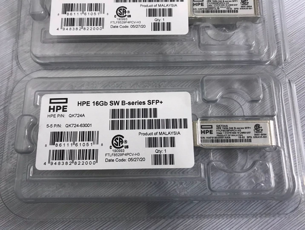 4pcs HPE | QK724A | FTLF8529P4PCV-H2 | 16Gb SW B-SERIES SFP+ Transceiver