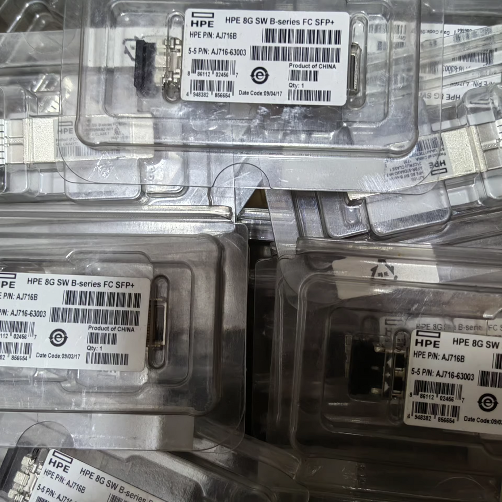 Lot of 4 Genuine HP AJ716B AJ716B-63001 8Gb SW FC SFP+ | AJ716A   Transceiver