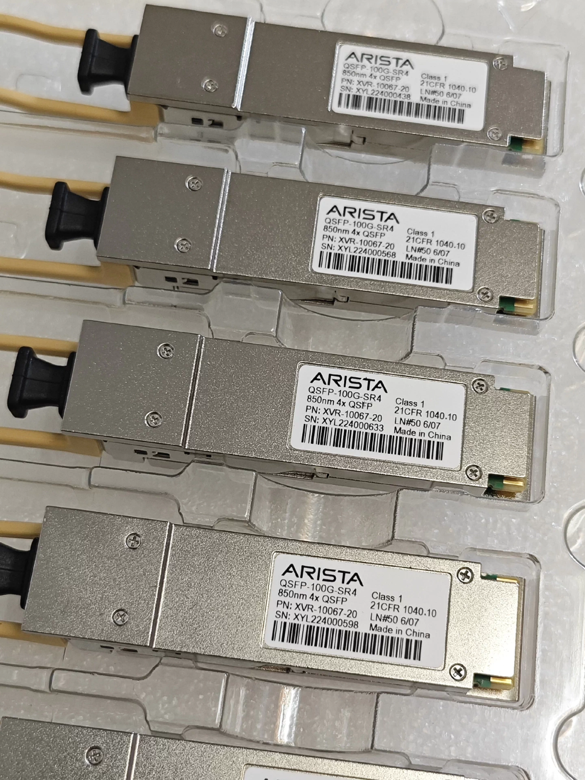 Arista QSFP-100G-SR4 850nm 4x 100G Transceiver Module P/N XVR-10067-20 1PCS