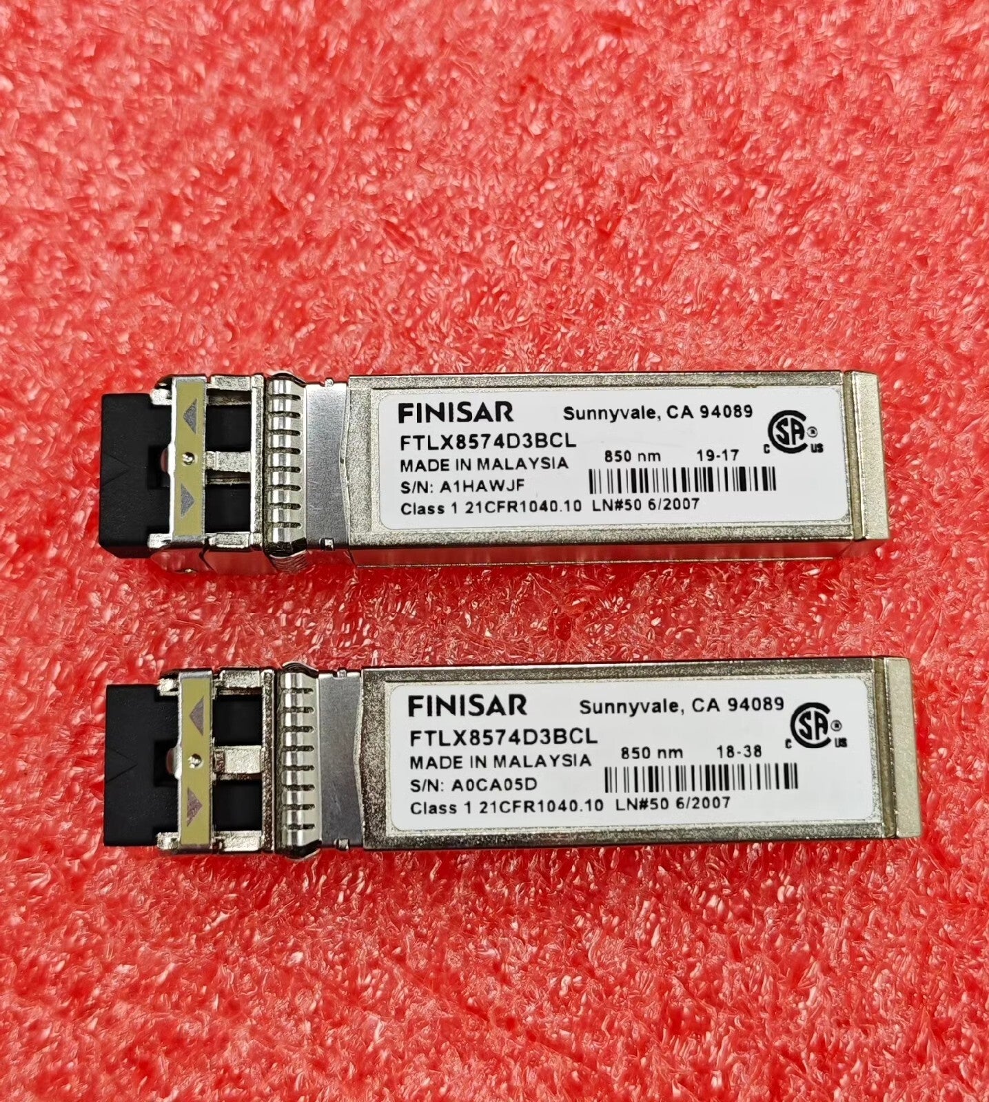 2 St. FTLX8574D3BCL FINISAR 10GBase-SR 850nm Multimode SW 400m SFP+ Transceiver