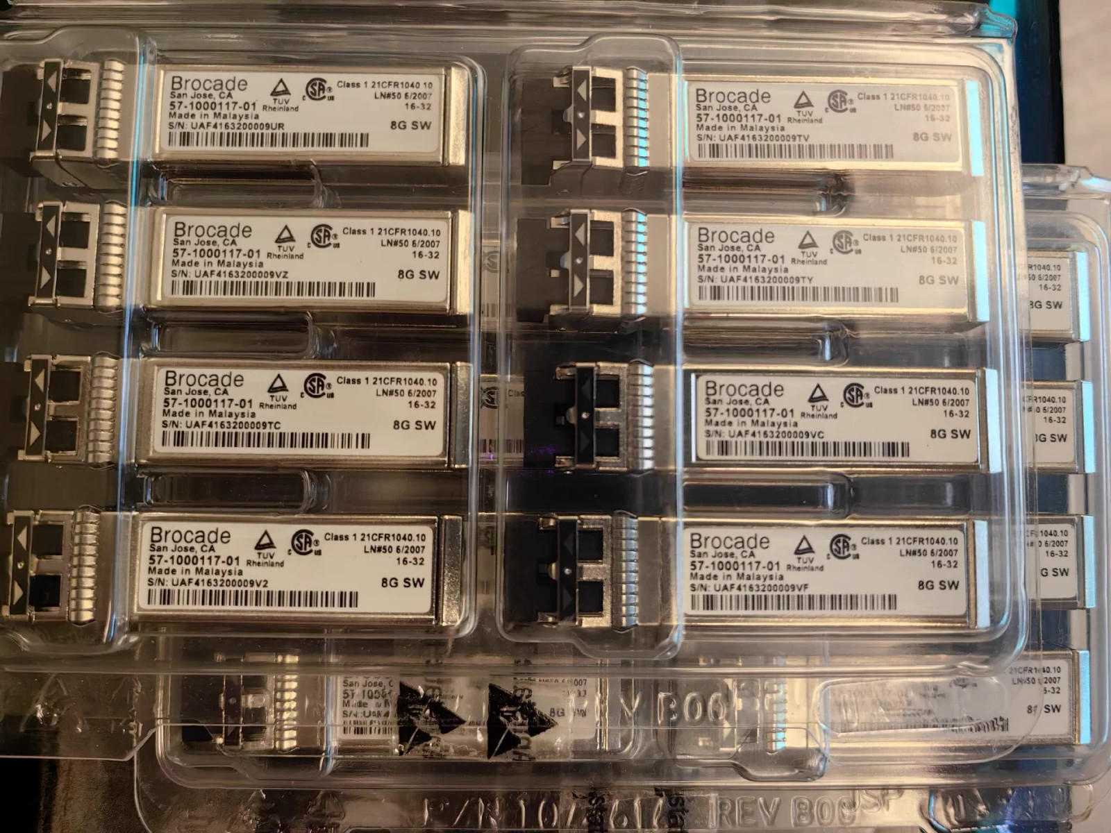 10pcs Brocade 57-1000117-01 8GB FC 850nm SW SFP+ Fiber Optic Transceiver