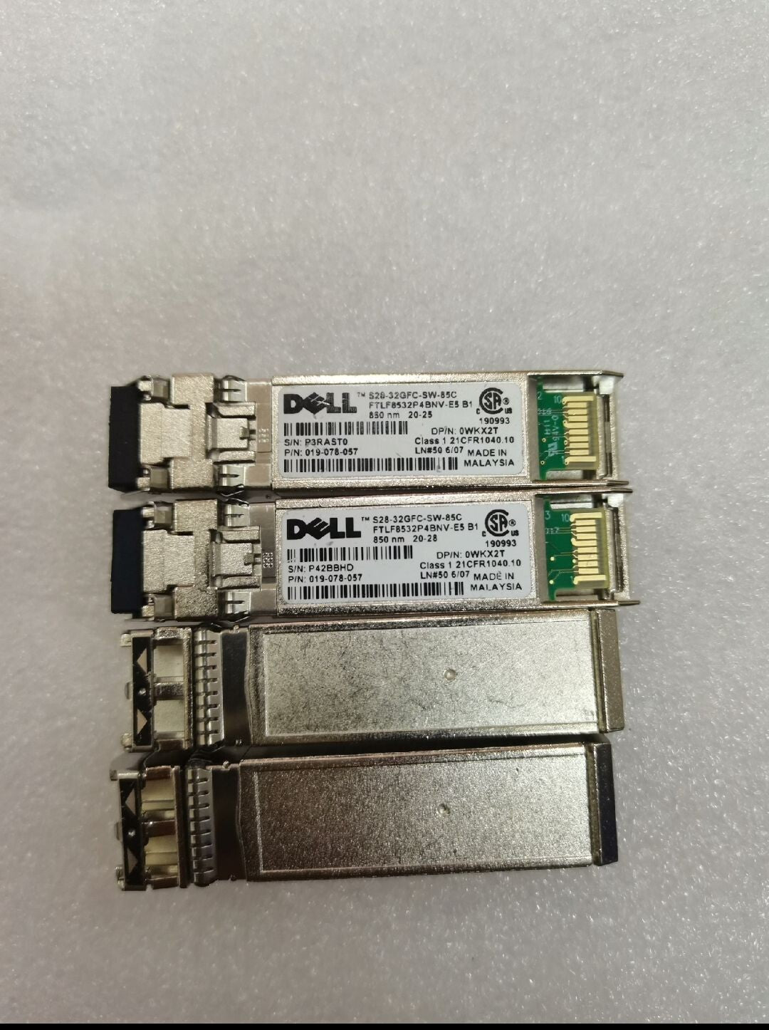 2pcs Dell EMC S28-32GFC-SW-85C 850nm 100m 32G FC SFP+ Optical Transceiver WKX2T
