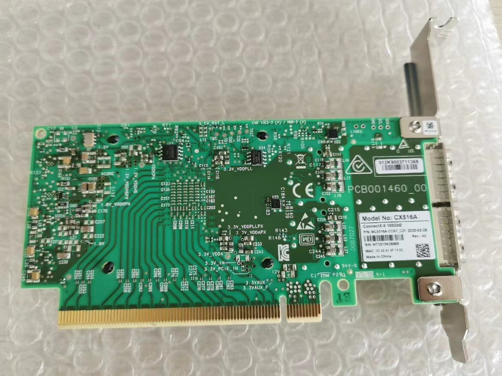 1x Used Mellanox MCX516A-CCAT ConnectX-5 2x100GbE QSFP28 Network Card VIA Fdx P1