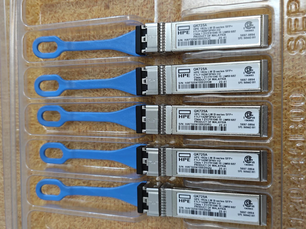 HPE QK725A FINISAR FTLF1429P3PNV-H2 16GB SFP+ LW B-SERIES 1310NM 10KM 849442-001