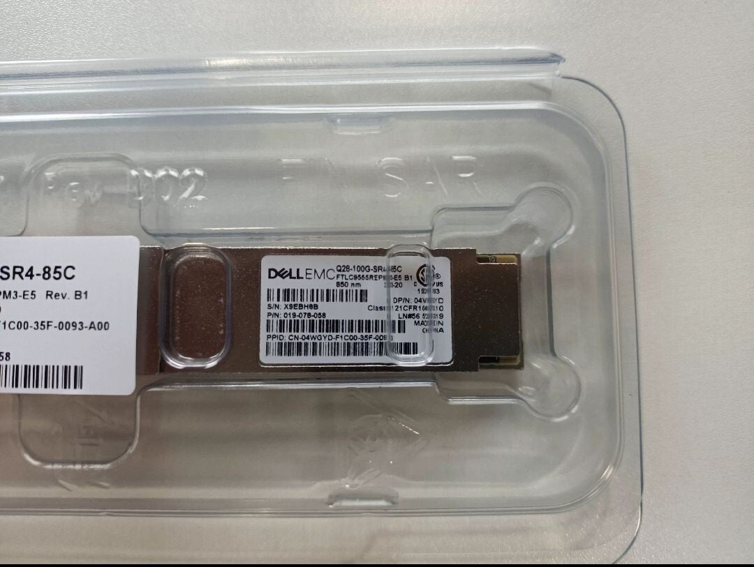 1pcs Dell EMC 04WGYD FTLC9555REPM3-E5 Q28-100G-SR4-85C 100GBASE-SR4 Transceiver