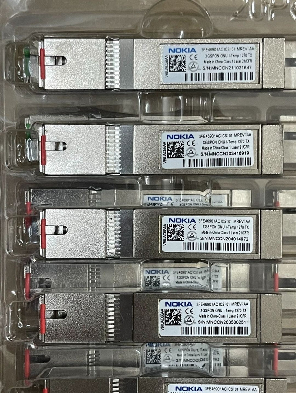 2pcs Nokia 3FE46901AC XGS-PON ONU I-Temp 1270 TX SFP Transceiver Module