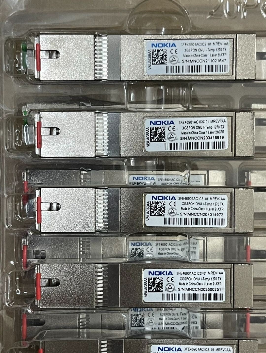 2 St. Nokia 3FE46901AC XGS-PON ONU I-Temp 1270 TX SFP Transceiver-Modul