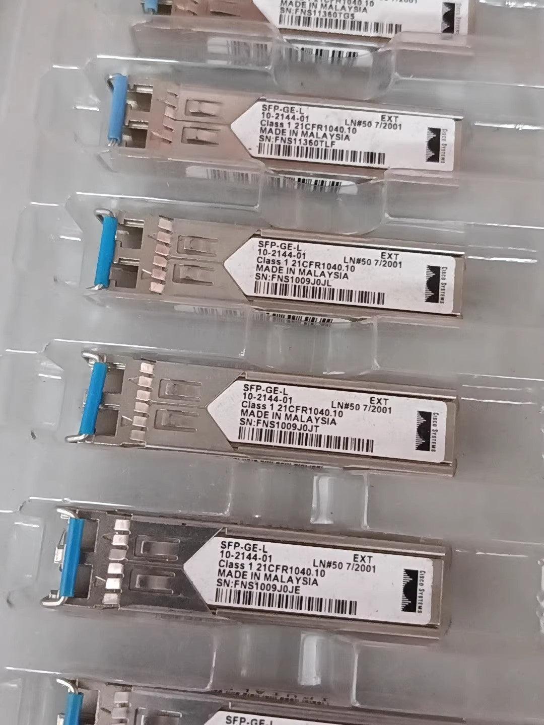 10 unidades de Cisco SFP-GE-L Gigabit 1GE 1000Base-LX 1310nm SFP 10km 10-2144-01 originales