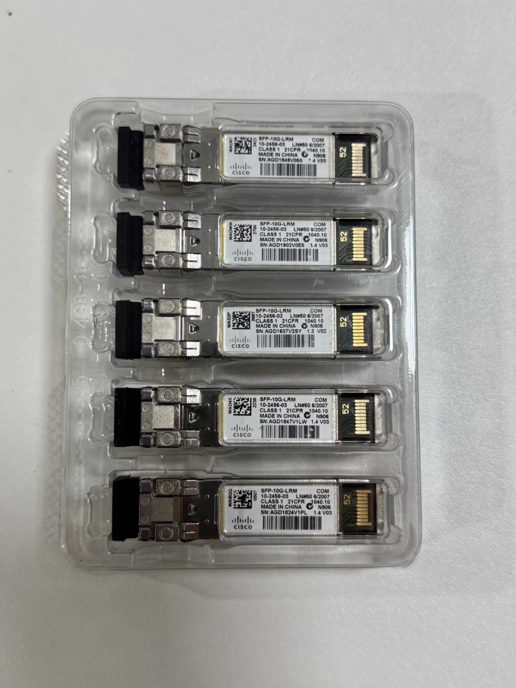 Lot of 5  Genuine Cisco SFP-10G-LRM 10G Base 10-2456-02 /03 Transceiver Module