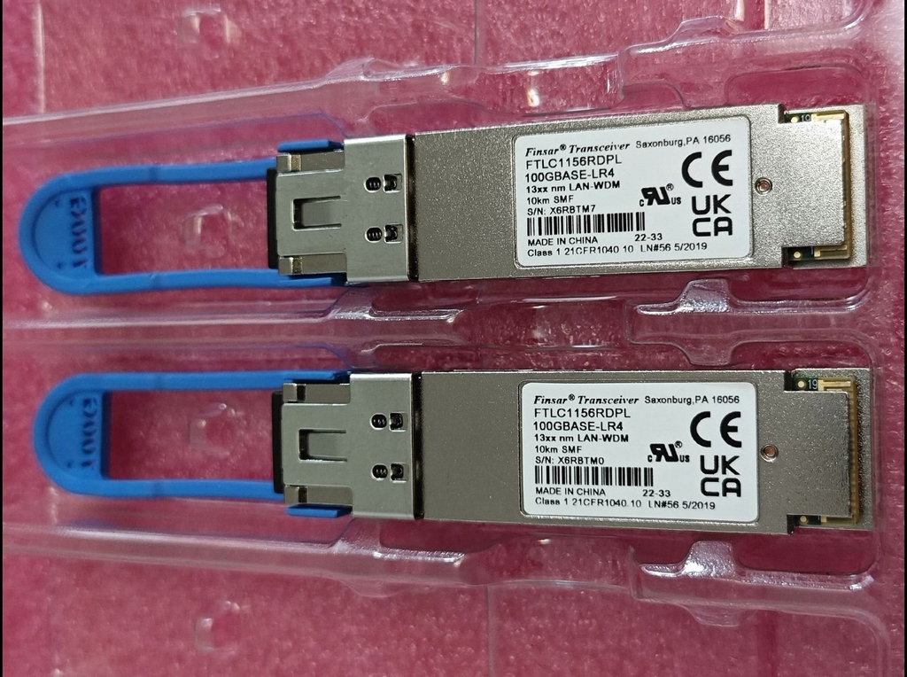 1 transceptor óptico Finisar FTLC1156RDPL 100GBASE-LR4 QSFP28 LR4 de 10 km