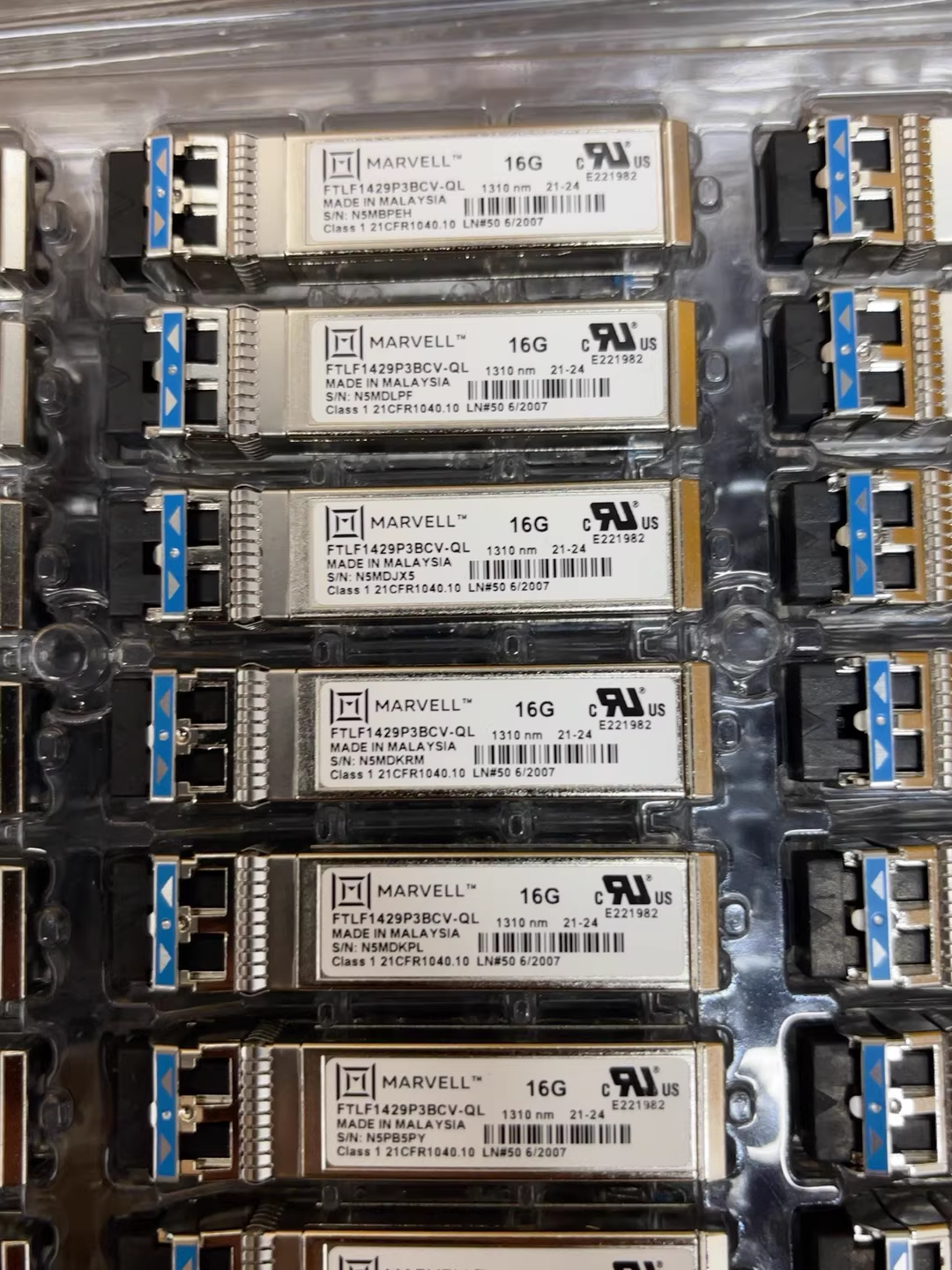 2pcs Marvell FTLF1429P3BCV-QL 16GBASE-LW Fiber Channel SFP+ 16G  LC 10km Qlogic